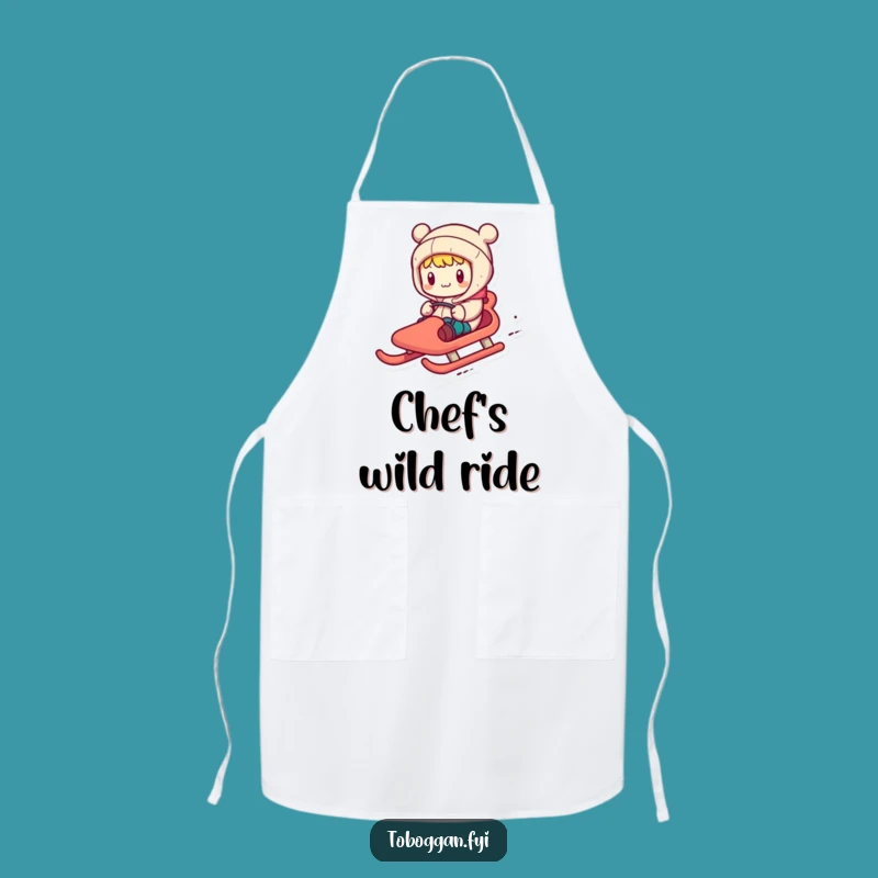 Funny Toboggan Navigator Apron: Comical Character's Kitchen Fun