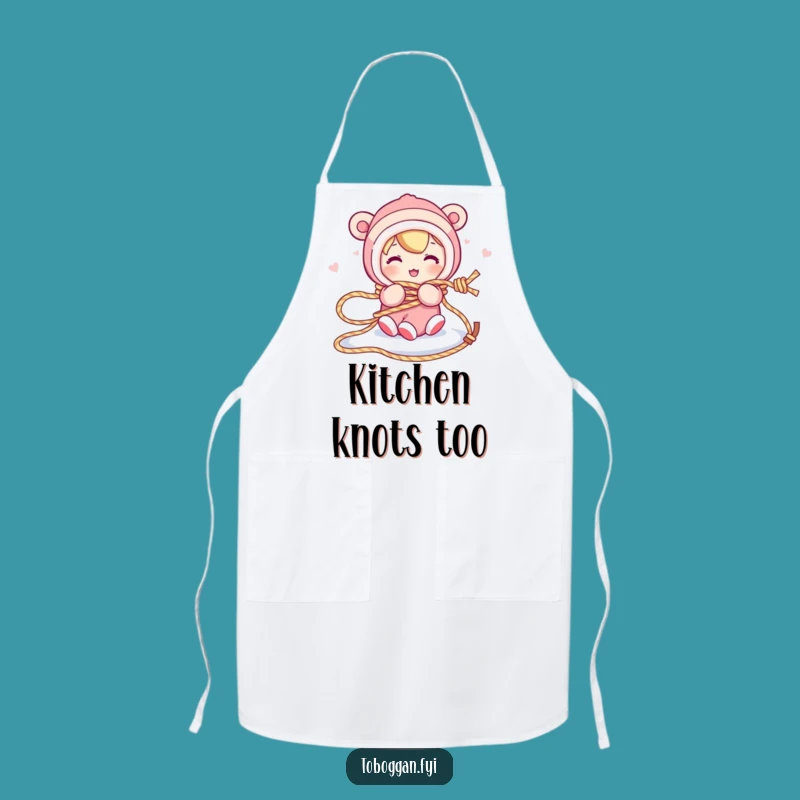 Funny Kitchen Tangled Apron: Hilarious Character Rope Mishap for Clumsy Cooks