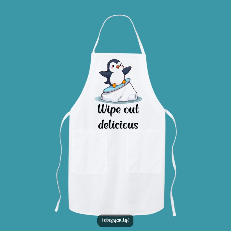 Funny Penguin Surf Apron - Playful Arctic Chef Gift