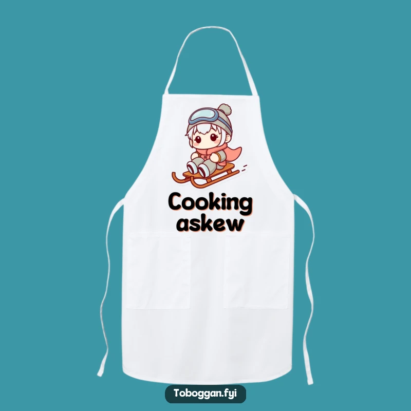 Funny Sideways Sledder Apron - Cook with Comical Chaos!
