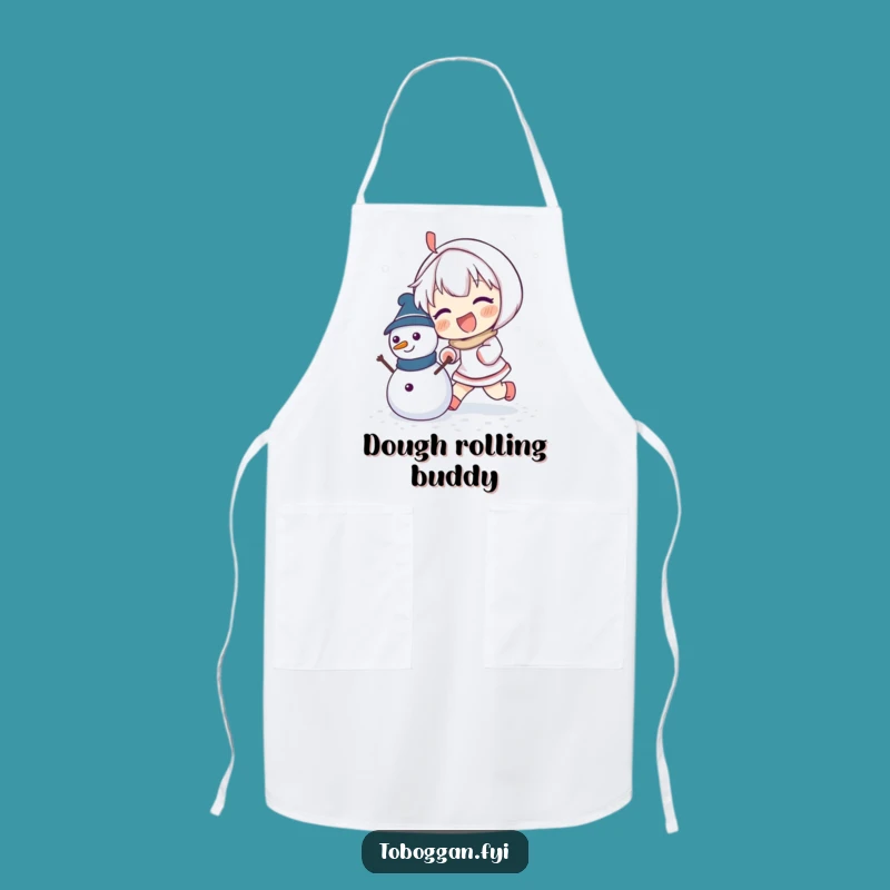 Funny Snowman Builder Apron: Enthusiastic Character's Kitchen Gift