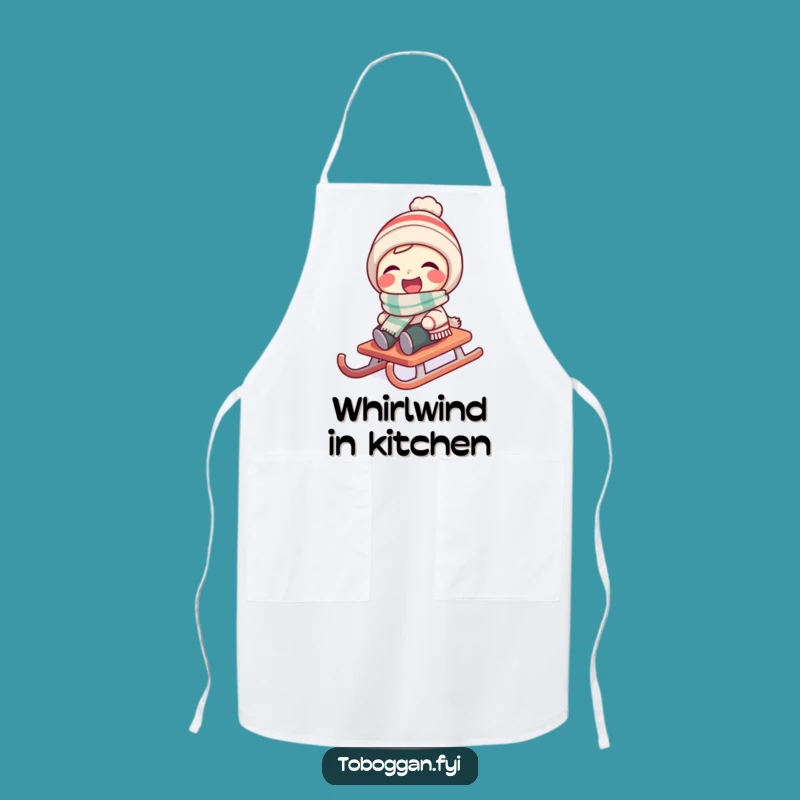Funny Spinning Sledder Apron - Kitchen Winter Laughs