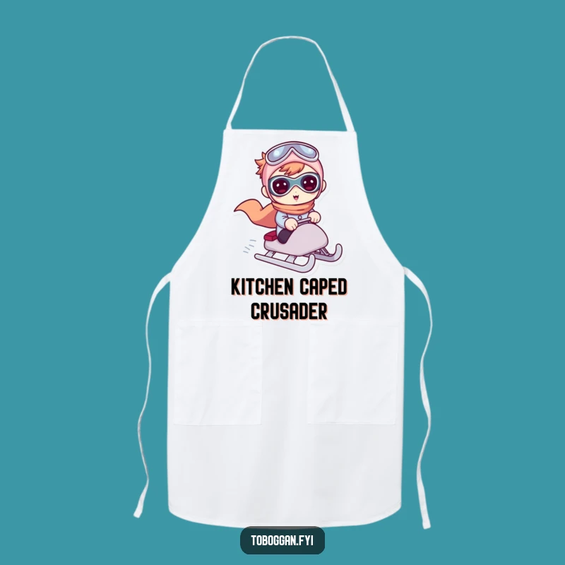 Funny Superhero Sledder Apron - Hilarious Kitchen Hero Fun