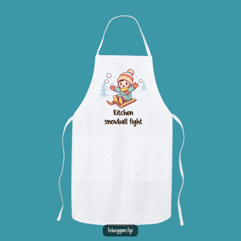 Funny Snowball Sledder Apron - Kitchen Winter Warfare