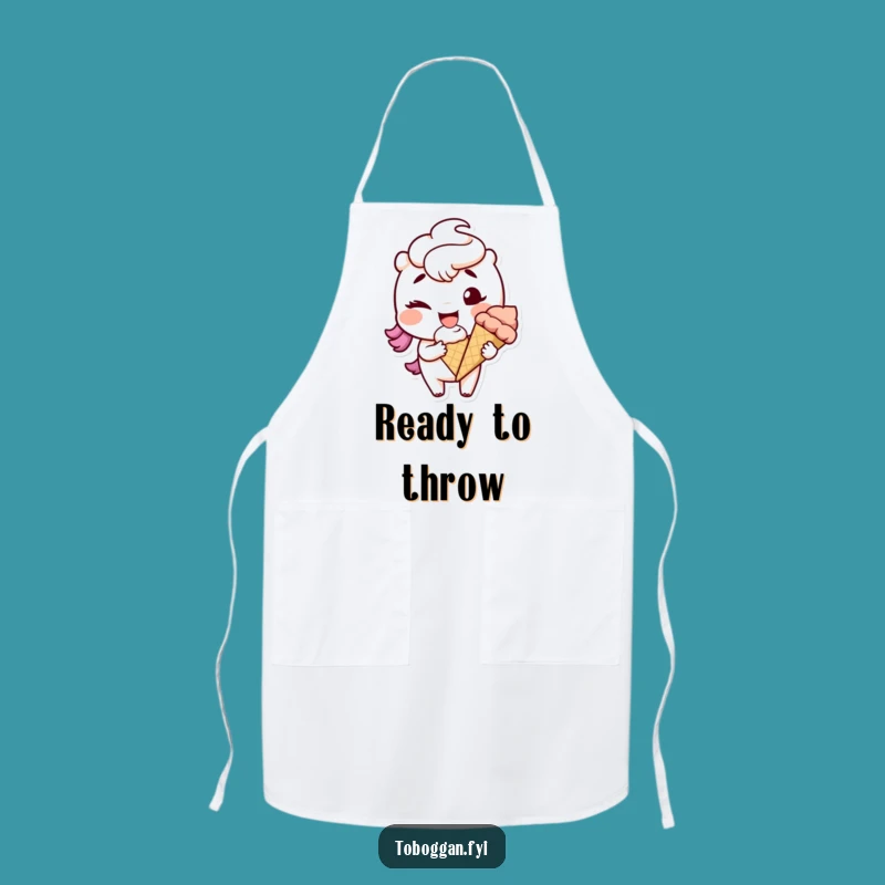 Funny Winking Snowball Apron: Cook with Playful Mischief, Ideal Funny Gift