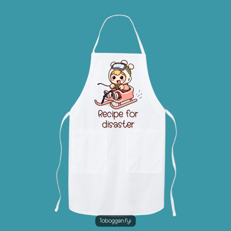 Funny Out-of-Control Sledder Apron: Cook Up Some Wild Kitchen Fun