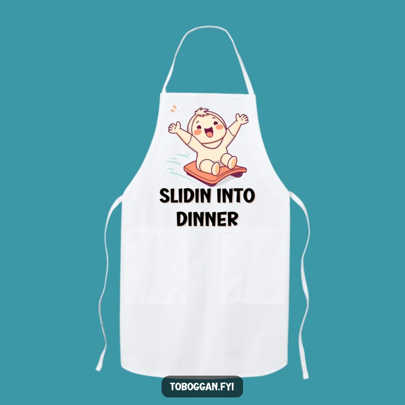 Funny Character Slope Slide Apron: Cook with Enthusiasm and Joy