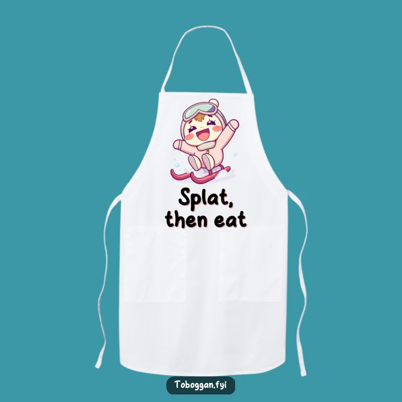 Funny Sledding Surprise Apron: Cook Up Laughs with This Character Design