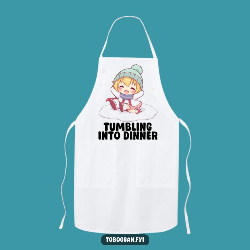Funny Snow Tumbler Apron: Cook with Playful Winter Spirit!