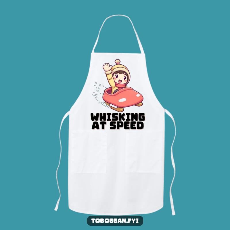 Funny Toboggan Apron: Character's Kitchen Dash - Protect Your Clothes with Humor, Perfect Funny Gift