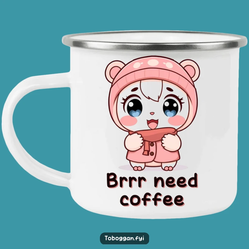 Funny Cold Shocked Character Camping Mug: Handle the Cold with a Laugh!