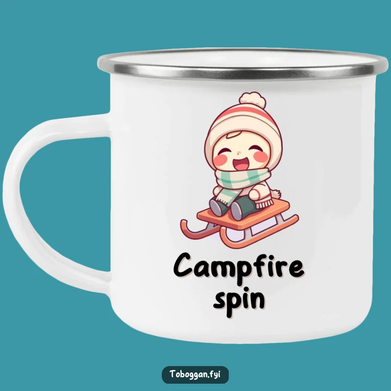 Funny Spinning Sledder Camping Mug - Outdoor Laughter