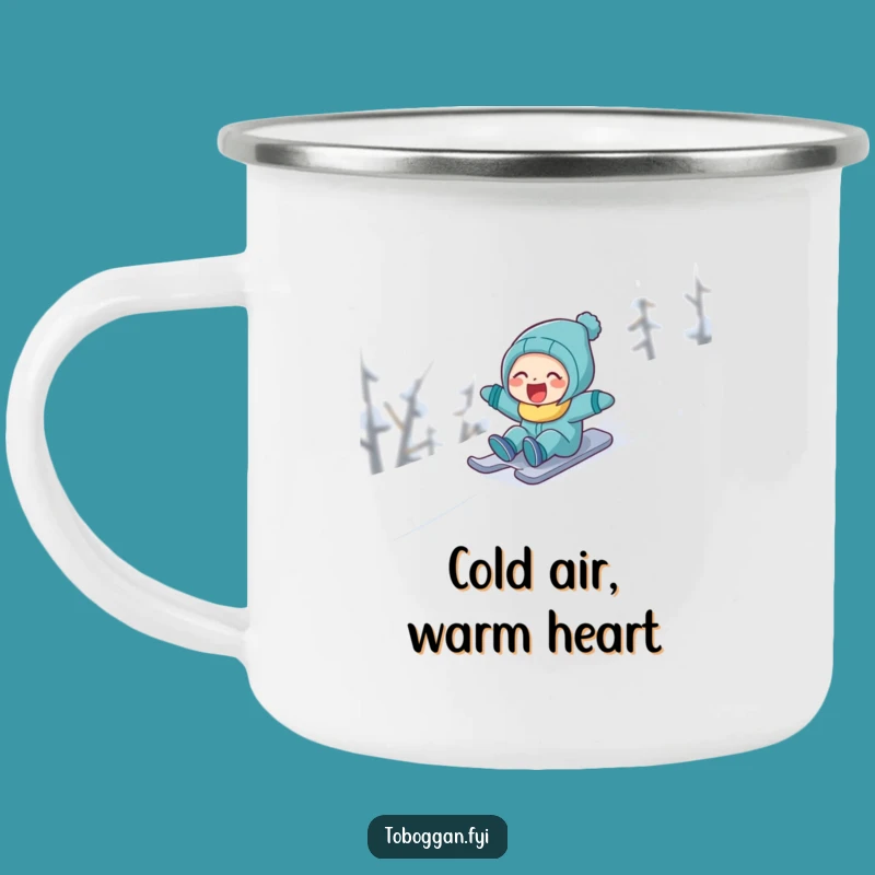 Funny Laughing Snow Sledder Camping Mug: Warm Drinks, Big Laughs!