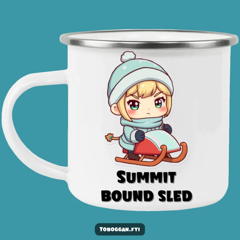 Funny Sled Master Camping Mug: Adventure Character's Winter Gift