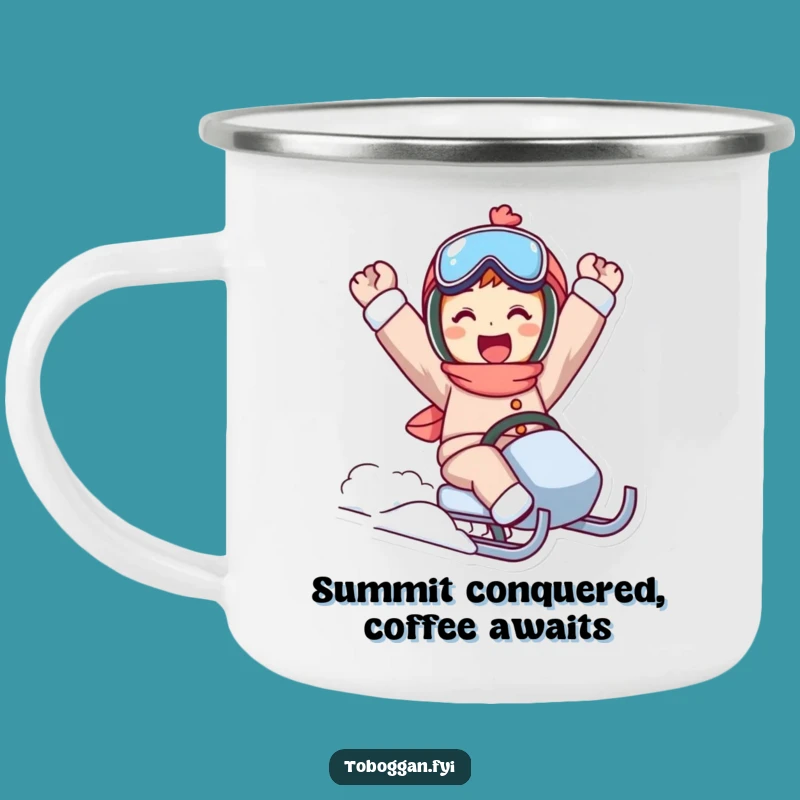 Funny Sled Ride Triumph Camping Mug - Outdoor Celebration Drinkware Gift