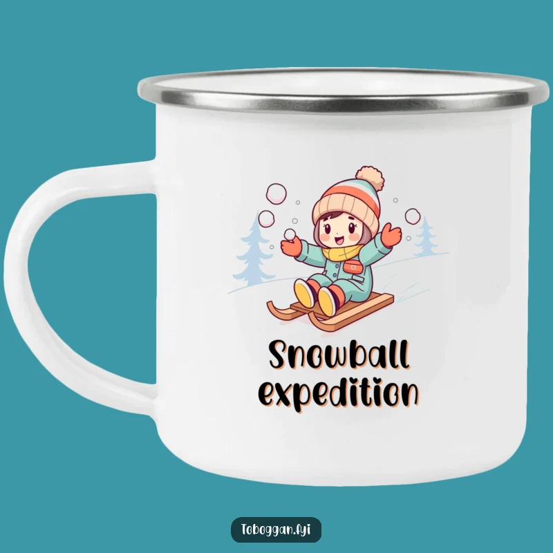 Funny Snowball Sledder Camping Mug - Outdoor Winter Warfare