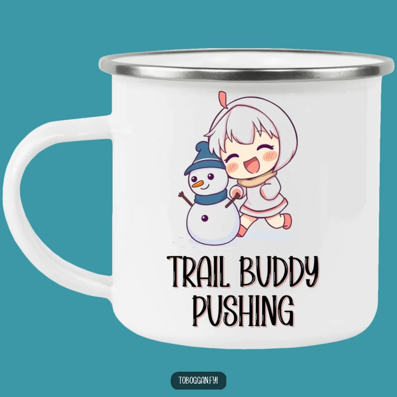 Funny Snowman Builder Camping Mug: Adventure Character's Winter Gift