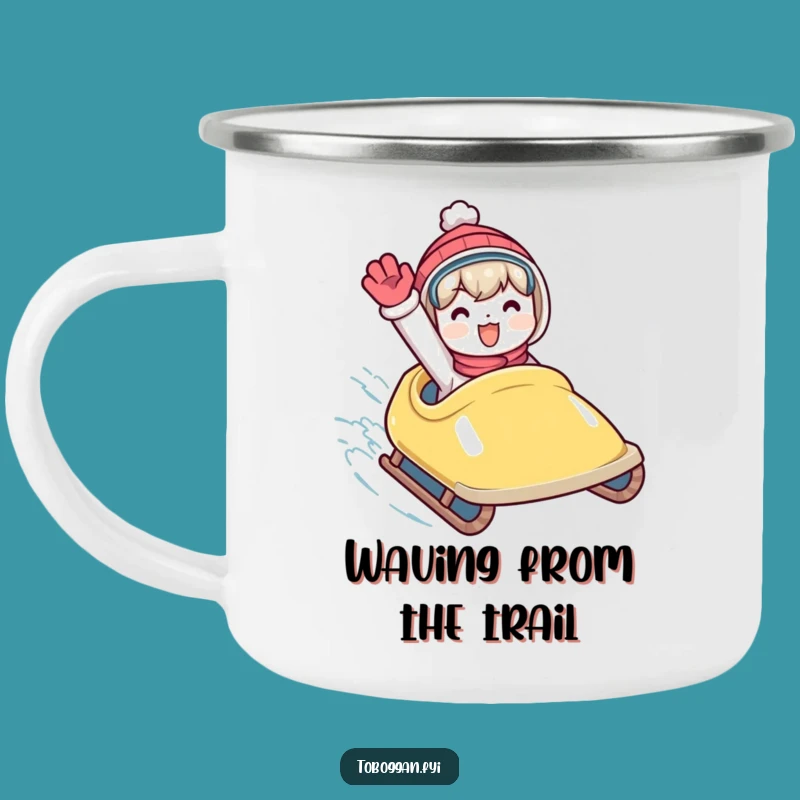 Funny Toboggan Wave Camping Mug: Durable Enthusiastic Design, Outdoor Gift