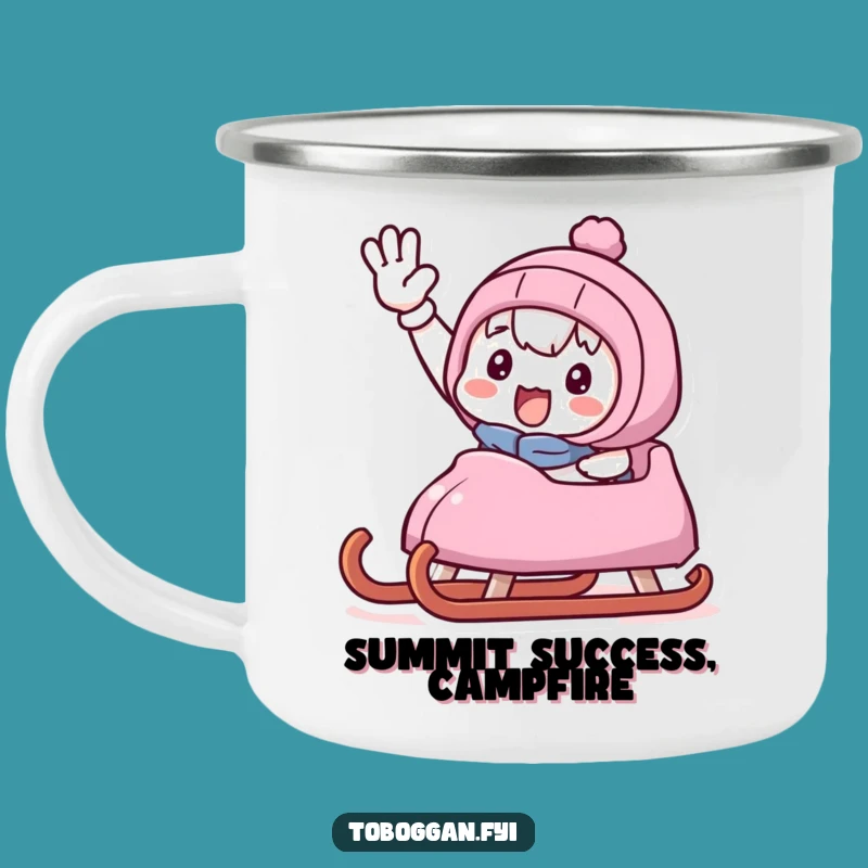 Funny Triumphant Sledder Camping Mug: Cheers to Outdoor Victories