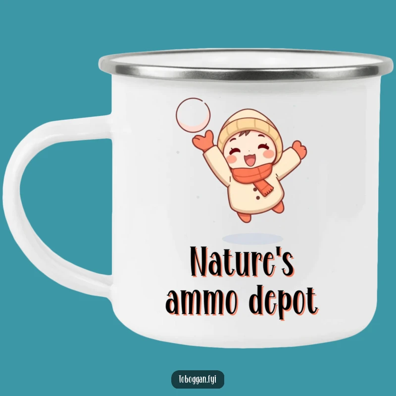 Funny Snowball Thrower Camping Mug: Hot Drinks, Cool Throws!