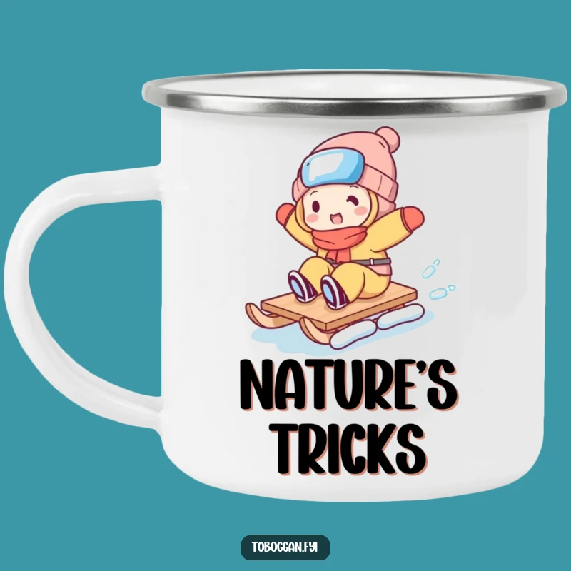 Funny Toboggan Trickster Camping Mug - Adventure & Laughter Outdoors!