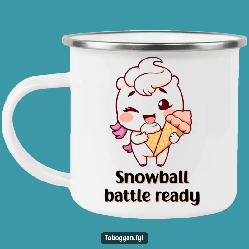 Funny Winking Snowball Camping Mug: Playful Brews on the Go, Perfect Funny Gift