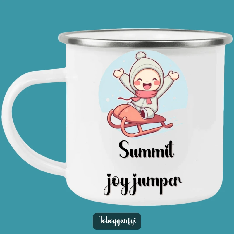 Funny Joyful Jump Camping Mug: Adventure Character's Cup