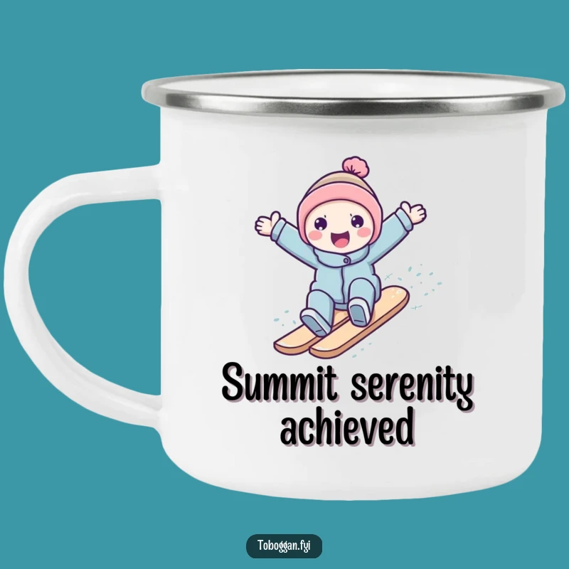 Funny Snowy Slope Surfer Camping Mug: Adventure Brews on the Go, Perfect Funny Gift