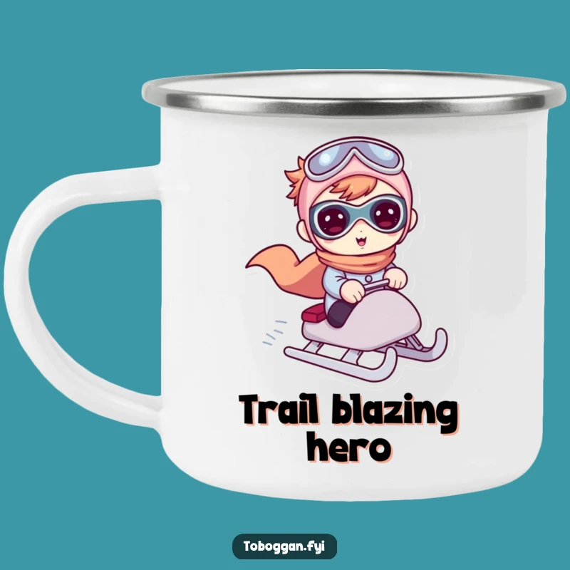 Funny Superhero Sledder Camp Mug - Hilarious Outdoor Winter Heroics
