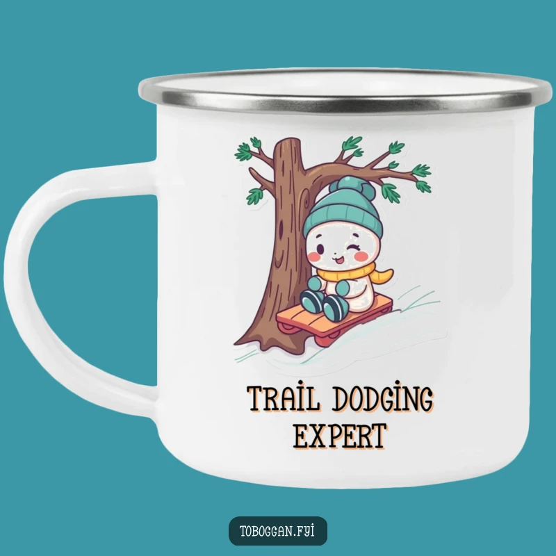 Funny Toboggan Tree Dodge Camping Mug: Adventure Brews on the Go, Perfect Funny Gift