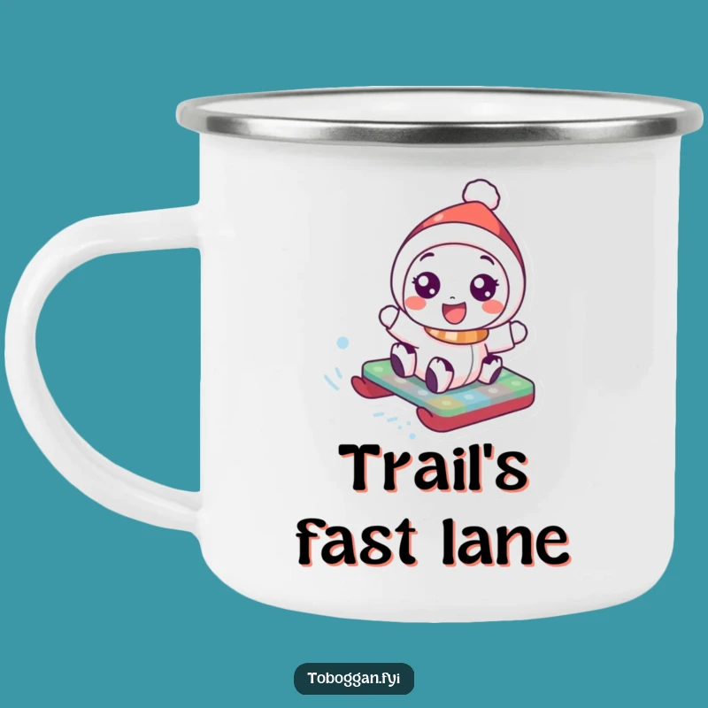 Funny Toboggan Camping Mug: Trailside Joy - Sip & Laugh Funny Gift!