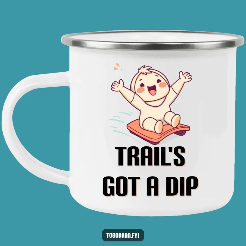Funny Character Slope Slide Camping Mug: Adventure Fuel for Campers