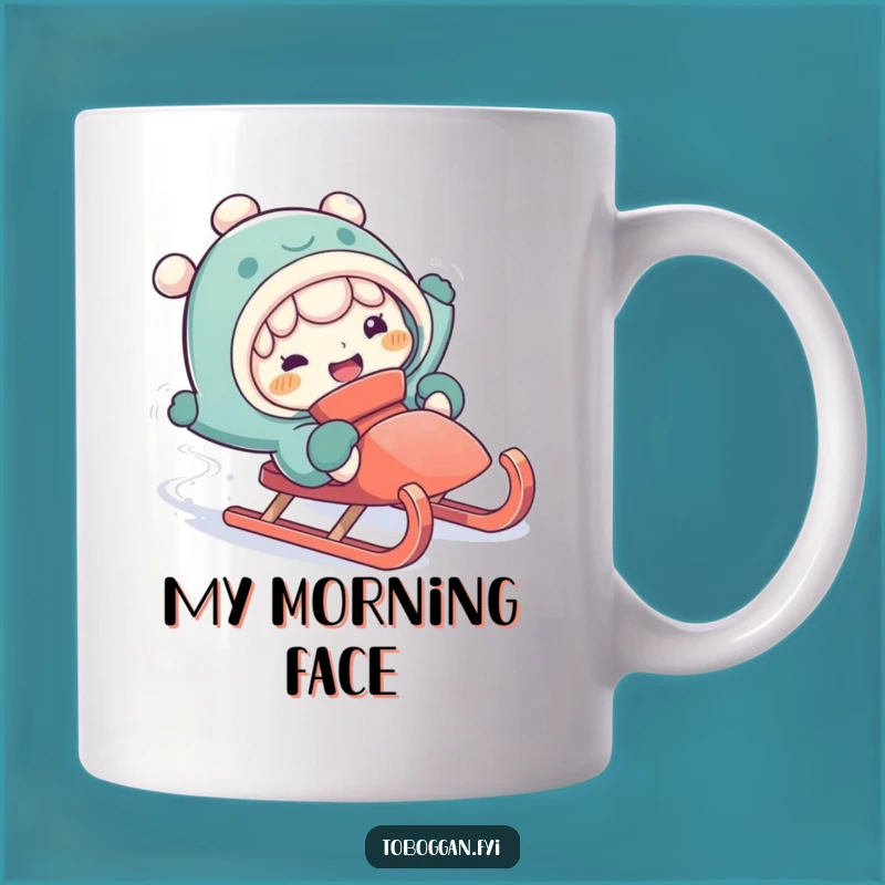 Funny Falling Off Sled Mug - Hilarious Winter Mishap Gift