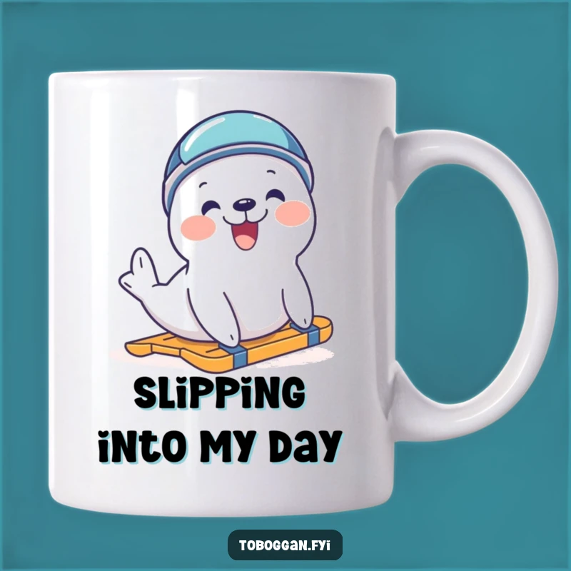 Funny Seal Sliding Mug - Delighted Arctic Animal Gift for Joyful Mornings