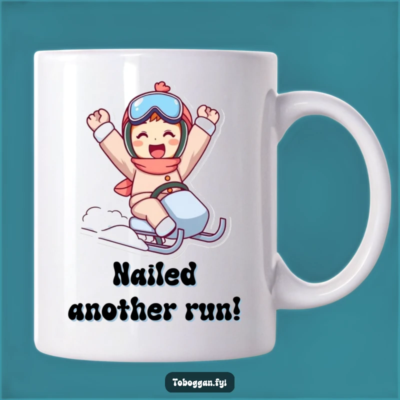 Funny Sled Ride Triumph Mug - Celebrate Winter Humor Gift