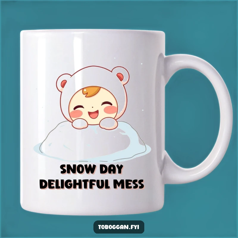 Funny Snowdrift Bump Mug: Giggling Character's Playful Fall - Perfect Funny Gift!