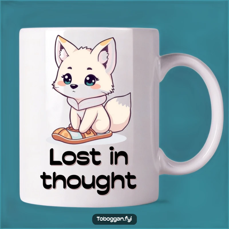 Funny Lost Fox Mug - Curious Arctic Animal Gift for Puzzled Personalities