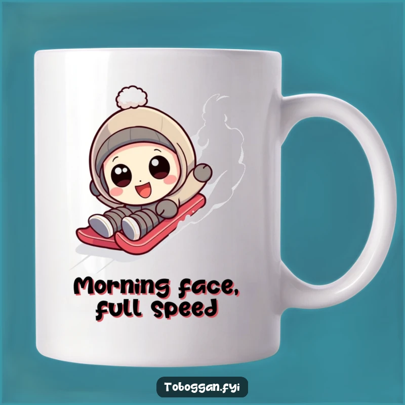 Funny Tumbing Sledder Mug - Hilarious Happy Eyes Gift