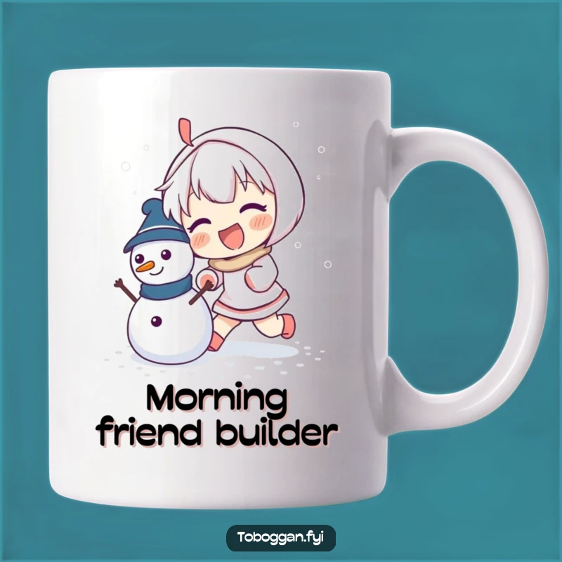 Funny Snowman Builder Mug: Enthusiastic Character's Winter Gift