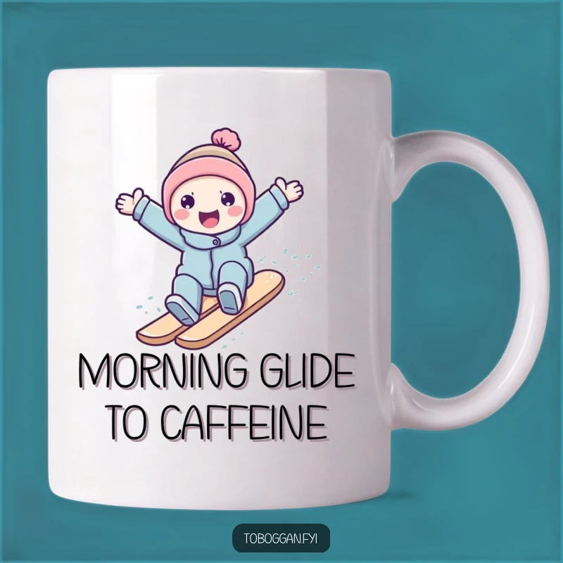 Funny Snowy Slope Surfer Mug: Embrace Winter Joy, Perfect Funny Gift