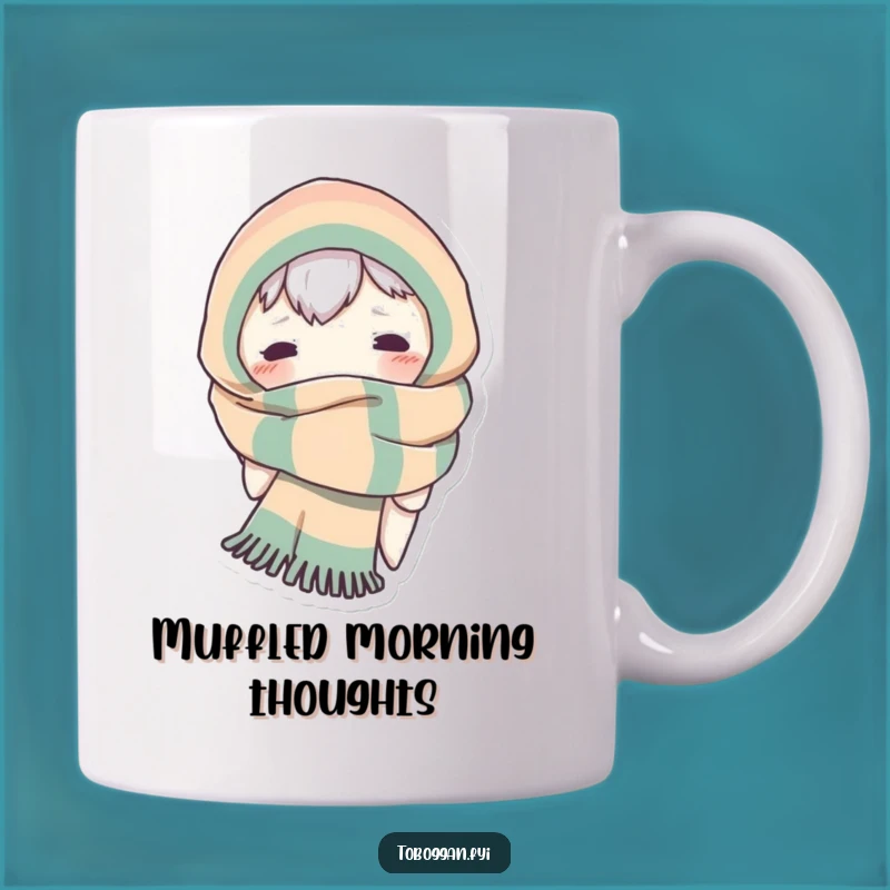 Funny Scarf Monster Mug: Peek-a-Boo Character's Winter Gift Idea