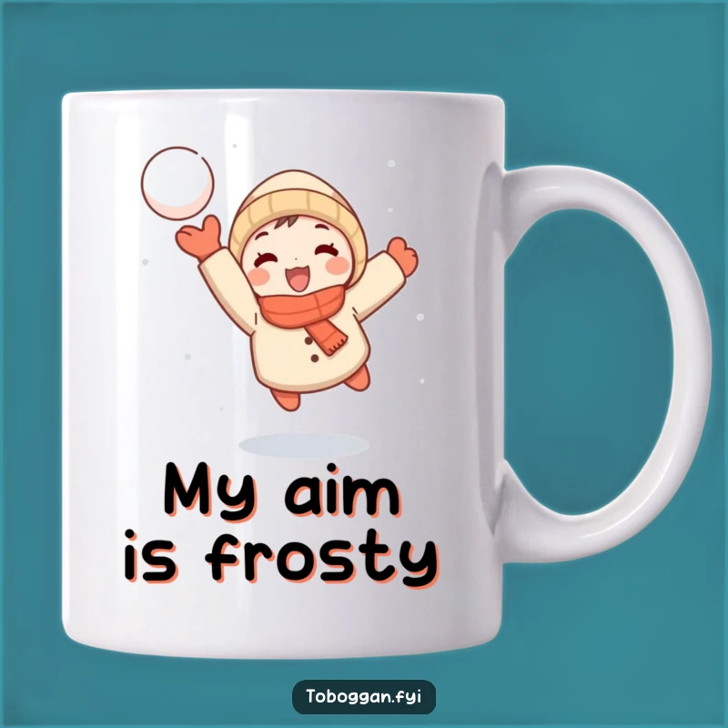 Funny Snowball Thrower Mug: Hilarious Winter Action Gift for Friends