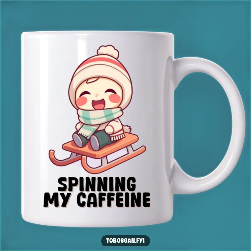 Funny Spinning Sledder Mug - Laughing Scarf Character Gift