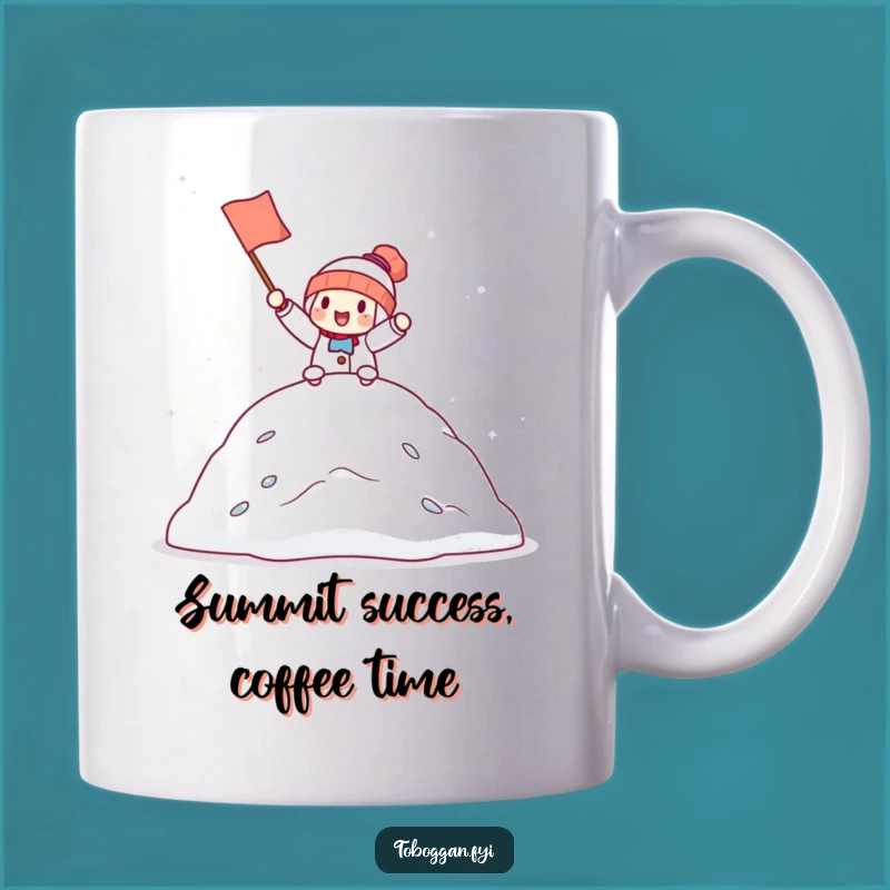 Funny Snowdrift Champion Mug: Celebrate Victory with This Cheerful Character