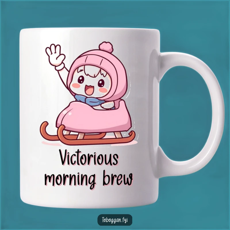 Funny Triumphant Sledder Mug: Celebrate Victories with Humorous Cheer