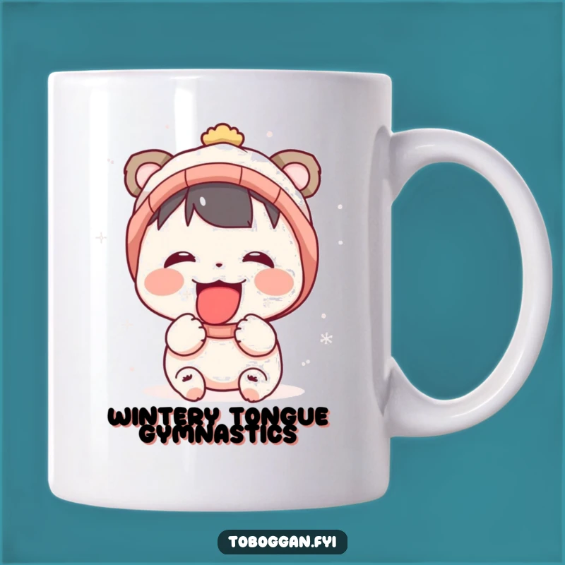 Funny Snow Catcher Mug: Joyful Character's Winter Wonder Gift