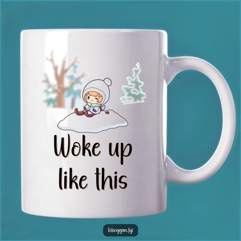 Funny Snow Sled Surprise Mug - Character Pop-Out Winter Fun Gift