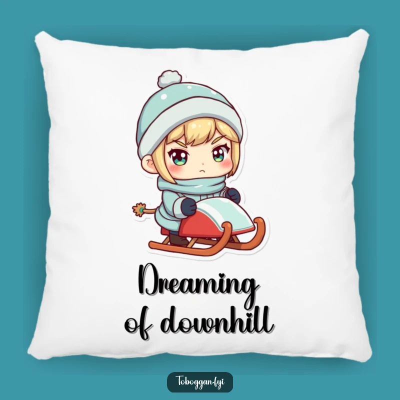 Funny Sled Master Pillow: Cozy Determined Character Comfort Gift
