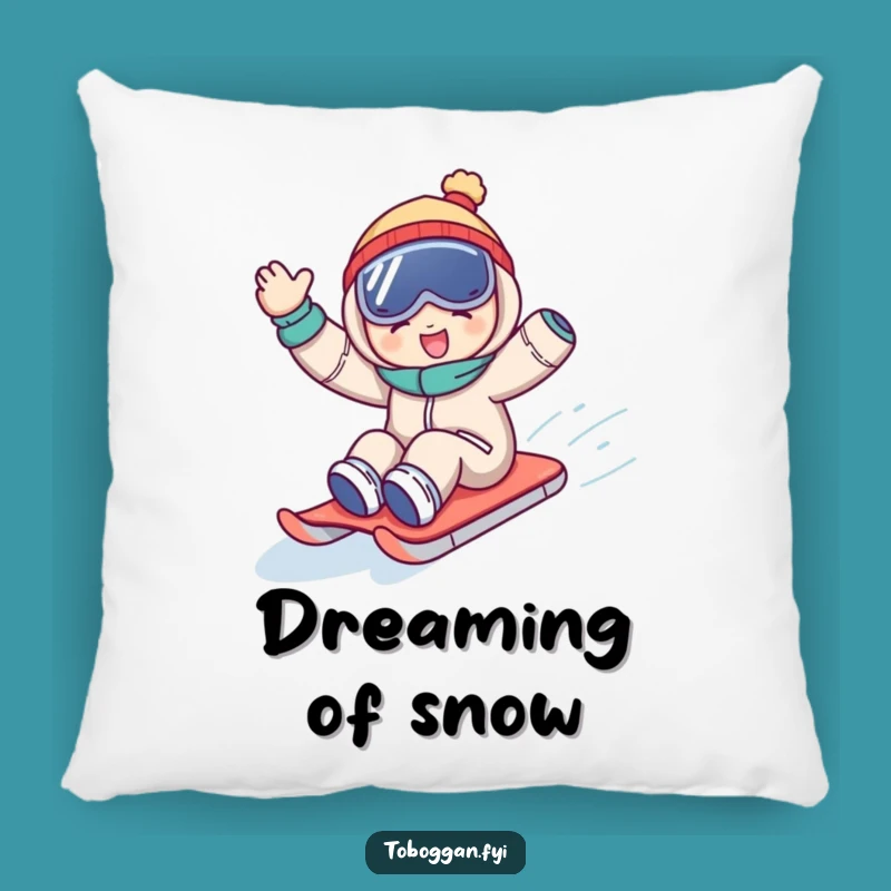 Funny Sledding Pillow: Joyful Wave Downhill Comfort, Hilarious Gift Accent!