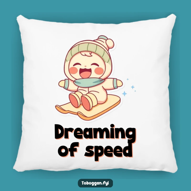 Funny Snow Slope Pillow: Cozy Character Laughing, Hilarious Home Decor Gift